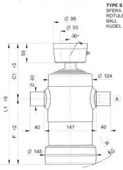 Kippzylinder 4 Stufig, Hub 1500 mm 
